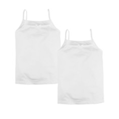 Майка для девочки Bossa Nova "Basic", цвет: белый, размер 34, рост 122-128 см (2 штуки)