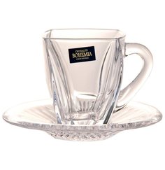 Набор чайных пар 150 мл 6 шт Crystalite Bohemia "Нептун Без декора" 035196