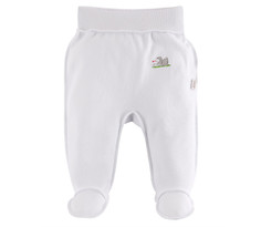 Ползунки на мягком поясе "Be Happy" (швы наружу), цвет: белый, рост 62 см Наша Мама