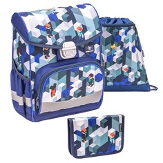 Ранец Belmil Click Bricks, голубой, с наполнением 405 45/938/BRIC/SET