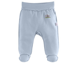 Ползунки на мягком поясе "Be Happy" (швы наружу), цвет: голубой, рост 62 см Наша Мама