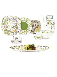 Столовый сервиз АМБ БИГ ФЛОВЕР ГРИН 19 предметов 6 персон Luminarc