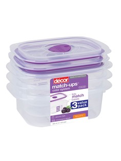 Набор контейнеров пищевых PREMIUM MATCH UPS REALSEAL с клапаном 500мл 3шт Decor