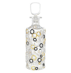 Графин для виски 750 мл Bohemia Jihlava "Lisboa Золотые и черные кольца" хрусталь Йиглава