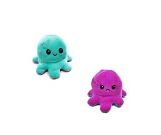 Мягкая игрушка осьминог-трансформер счастливый или злой Osminog_Turquoise_Violet Wellywell