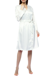 Шелковый халат женский BlackSpade BS50042 бежевый 46