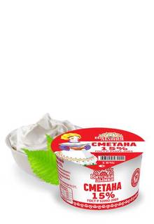 Сметана Вятская Дымка 15% бзмж 180 г