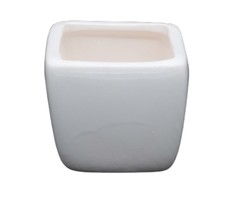 Горшок мини, керамический квадратный для цветов, 5x5,5 см, цвет: белый, арт. AR067 Айрис