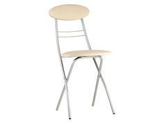 Стул Компакт Слоновая кость, экокожа/Серебристый, металл Stool Group