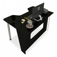 Компьютерный стол Мебелеф Мебелеф-12, черный Мебелефф