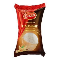 Мороженое пломбир Соло ванильный в вафельном стаканчике бзмж 70 г Solo