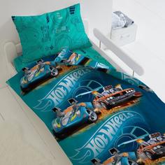 Комплект постельного белья из бязи Hot Wheels (50х70) "Опасные гонки" 1,5-спальный Тейковский ХБК