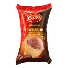 Мороженое пломбир Соло шоколад в вафельном стаканчике бзмж 70 г Solo