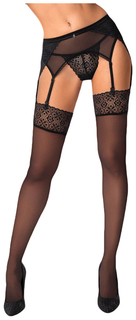 Obsessive Изящные гладкие чулочки shibu с кружевным верхом S/M