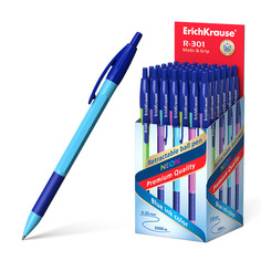 Ручка шариковая автоматическая ErichKrause® R-301 Neon Matic&Grip 0.7 синий в коробке 50шт