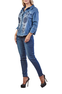 Джинсовая рубашка женская LAFEI-NIER T462253T-F синяя XL