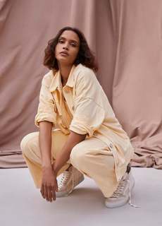 Кожаные кроссовки минеральный краситель - Hoop1 Mango