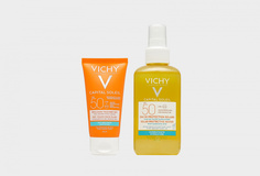 Набор: Спрей для тела двухфазный увлажняющий spf50 + Эмульсия для лица матирующая Vichy