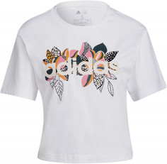 Футболка женская adidas Farm Print Boyfriend Cropped Logo, размер 42-44