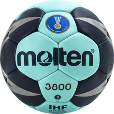 Мяч гандбольный Molten арт. H3X3800-CN, р.3, мат.ПУ,32 пан, руч.сш, бирюзово-т.синий