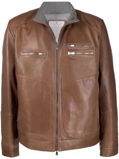 Brunello Cucinelli куртка с воротником в рубчик