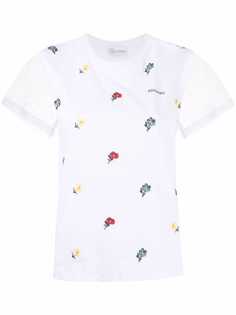RED Valentino футболка с цветочной вышивкой