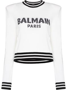 Balmain укороченный джемпер с логотипом