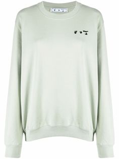 Off-White OW LOGO REG CREWNECK GREEN BLACK