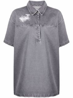 Off-White GREY SNAP DENIM TSHIRT DRESS GREY NO COL