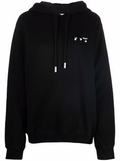 Off-White OW LOGO REG HOODIE BLACK WHITE
