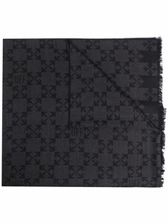 Off-White MONOGRAM WOOL SCARF BLACK BLACK