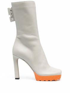 Off-White NAPPA SPONGE ANKLE BOOTIE GREY ORANGE