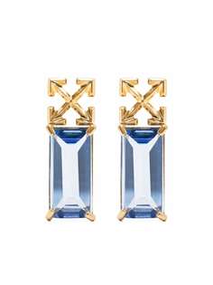 Off-White CRYSTAL ARROW EARRING GOLD BLUE