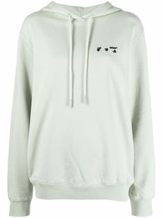 Off-White OW LOGO REG HOODIE GREEN BLACK