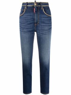 Dsquared2 укороченные джинсы с цепочным декором