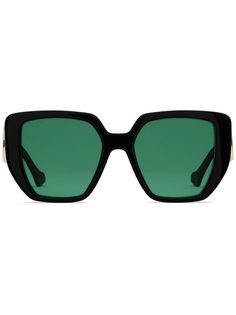 Gucci Eyewear солнцезащитные очки в массивной оправе с декором Double G