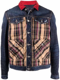 Dsquared2 джинсовая куртка в клетку