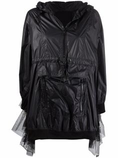 RED Valentino куртка с капюшоном и вставкой из тюля