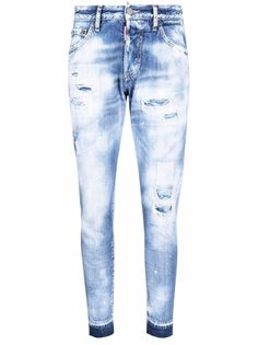 Dsquared2 узкие джинсы из вареного денима
