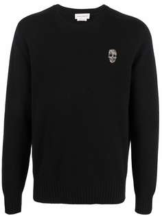 Alexander McQueen кашемировый джемпер с вышивкой Skull