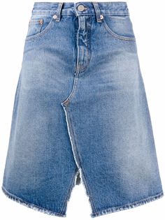 MM6 Maison Margiela джинсовая юбка миди А-силуэта