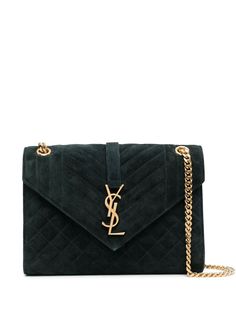 Saint Laurent стеганая сумка через плечо с логотипом