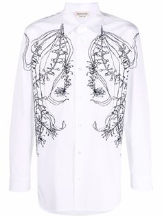 Alexander McQueen рубашка с вышивкой Meadow