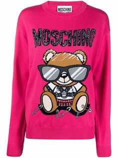 Moschino джемпер вязки интарсия с длинными рукавами