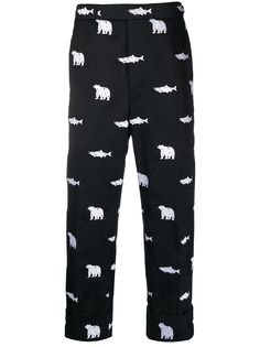 Thom Browne брюки с вышивкой