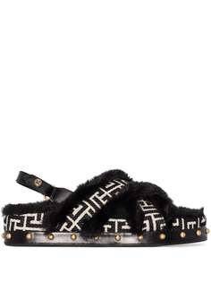 Balmain BALMAIN TAM FLT MONOCHRM SLNGBCK SNDL