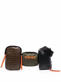 Versace поясная сумка с тисненым логотипом