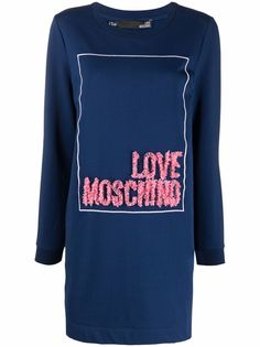 Love Moschino платье-толстовка с логотипом