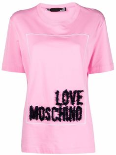 Love Moschino футболка с вышитым логотипом