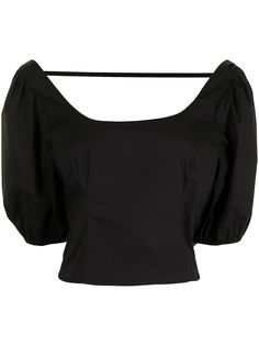 STAUD укороченная блузка с объемными рукавами